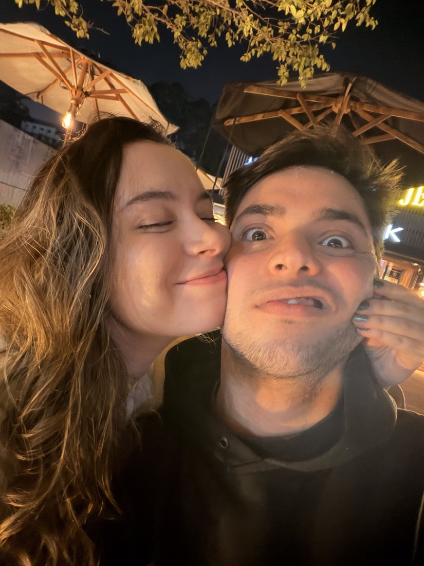 Você me dando um beijo na bochecha